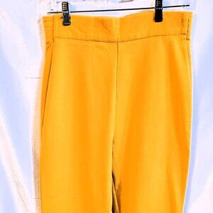 Gold pull on stretch pants